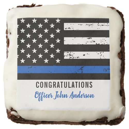 Thin Blue Line Law Enforcement Retirement Police Brownie