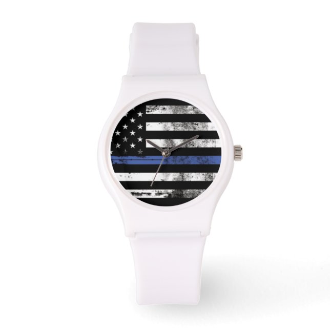 Thin Blue Line Law Enforcement Women's Watch (Front)