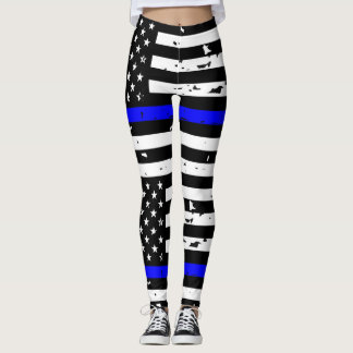 Thin Blue Line Leggings - Horizontal