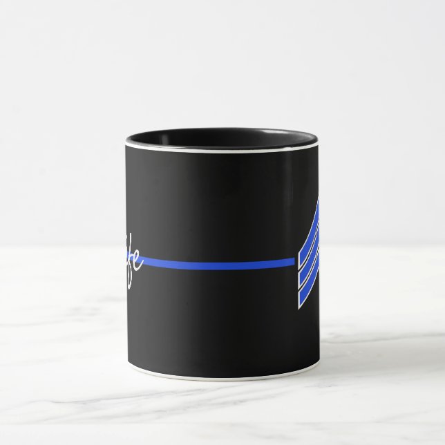 Thin Blue Line LEO Wife with Rank Stripes  Mug (Center)