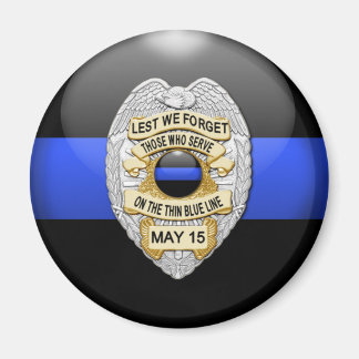 Thin Blue Line & Lest We Forget Badge Magnet