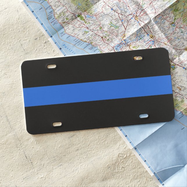 Thin Blue Line License Plate (In Situ)