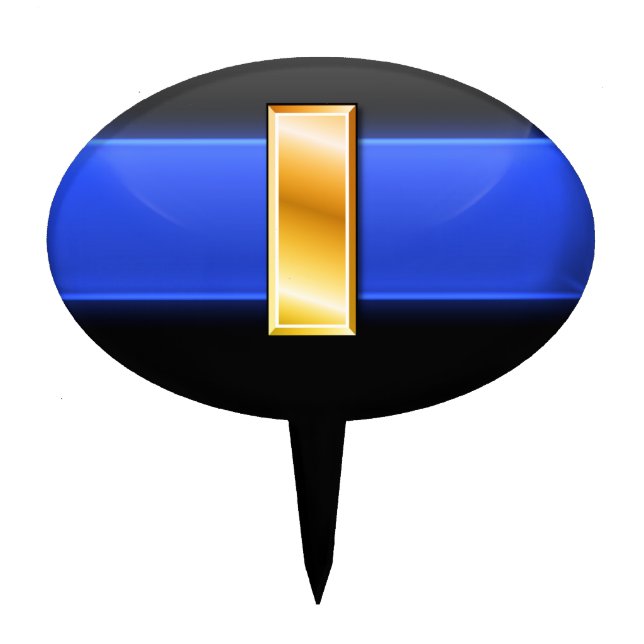 Thin Blue Line Lieutenant Rank Cake Topper (Front)