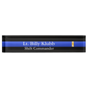 Thin Blue Line - Lieutenant Rank Desk Name Plate