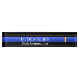 Thin Blue Line - Lieutenant Rank Desk Name Plate