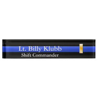 Thin Blue Line - Lieutenant Rank Desk Name Plate