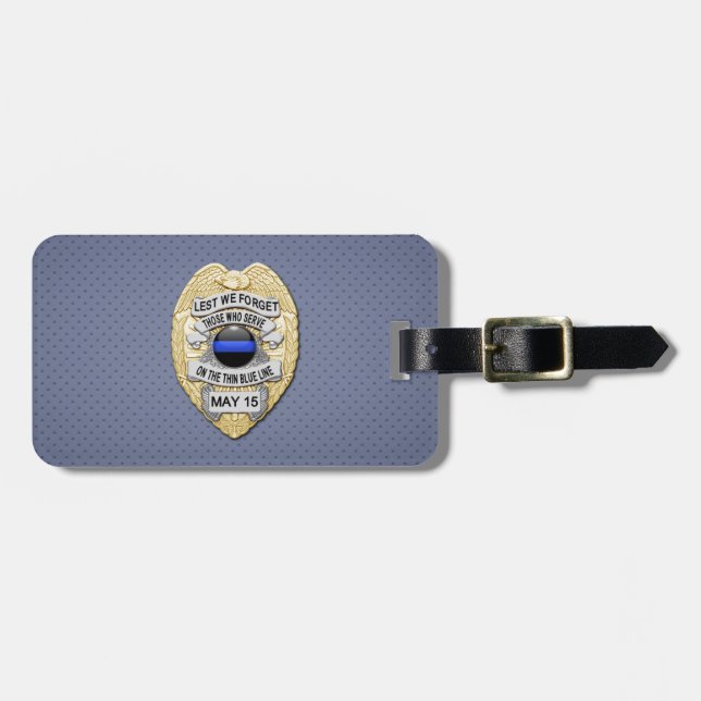 Thin Blue Line Luggage Tag (Front Horizontal)