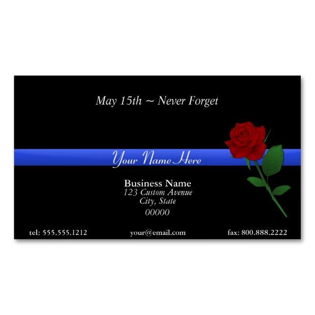 Thin Blue Line Magnetic Business Card (Front)