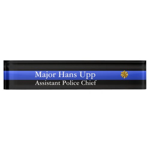 Thin Blue Line _ Major Cluster Rank Desk Name Plate