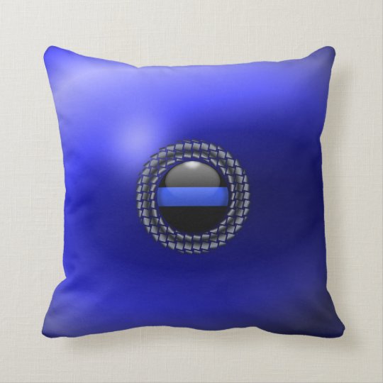 Thin Blue Line Medallion Throw Pillow