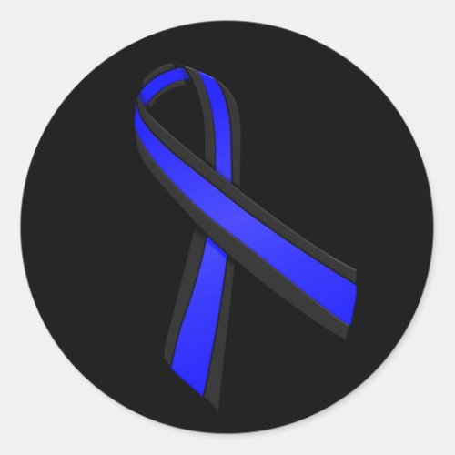 Thin Blue Line Memorial Ribbon Sticker