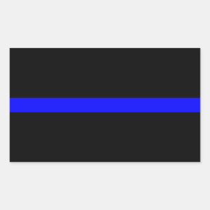 Thin Blue Line Memorial Symbolic on Rectangular Sticker