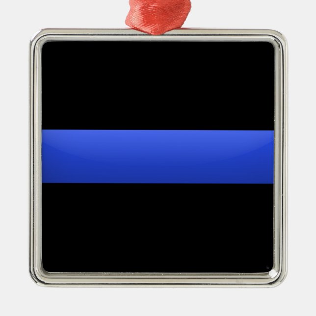 Thin Blue Line Metal Ornament (Front)