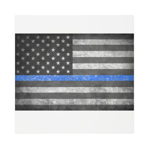 Thin Blue Line Metal Print