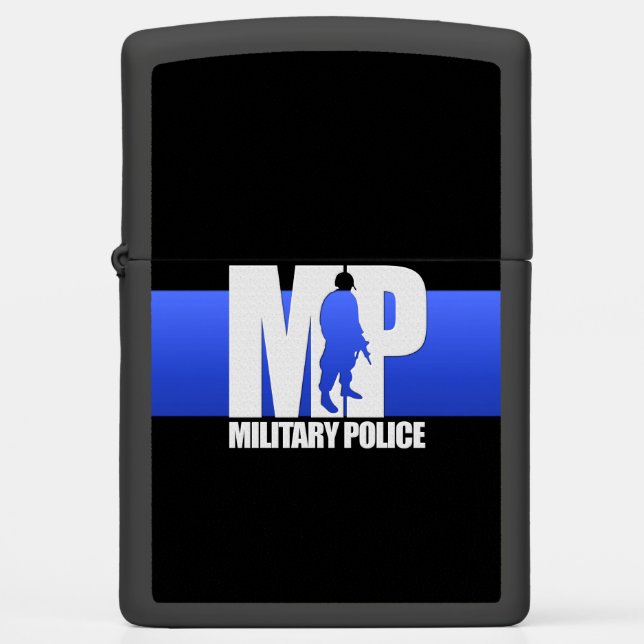 Thin Blue Line Military Police Zippo Lighter (Front)