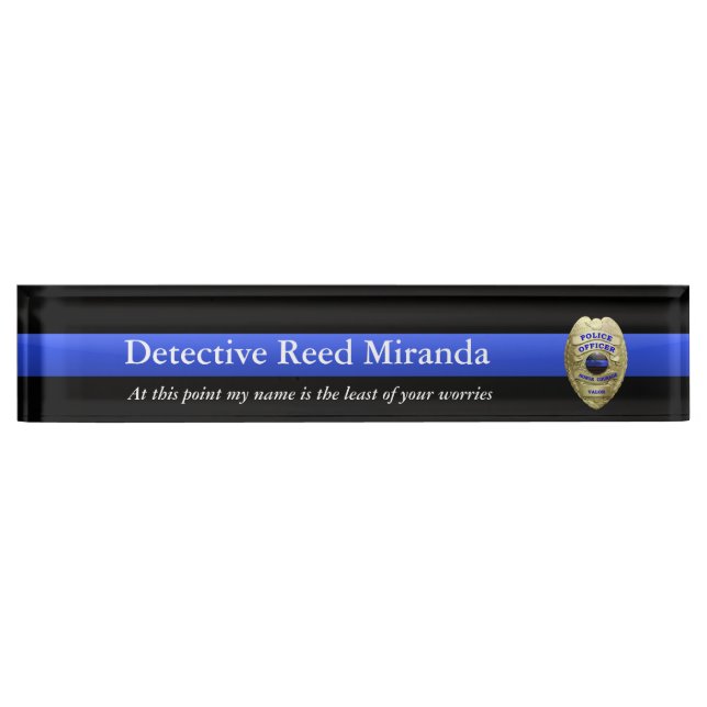 Thin Blue Line - Miranda Desk Name Plate (Front)