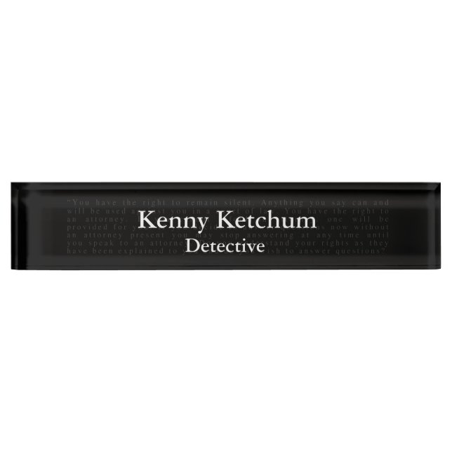Thin Blue Line - Miranda Rights Background Name Plate (Front)