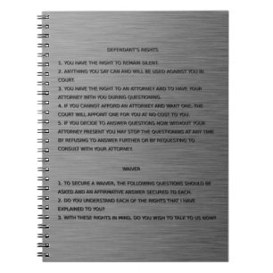 Thin Blue Line & Miranda Rights Warning and Waiver Notebook