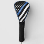 Thin Blue Line Monogram Flag Golf Head Cover at Zazzle