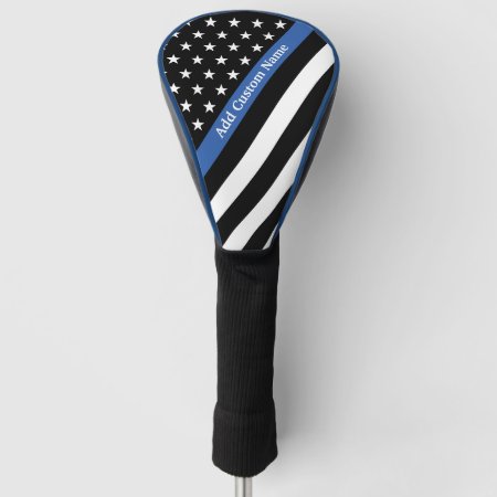 Thin Blue Line Monogram Flag Golf Head Cover