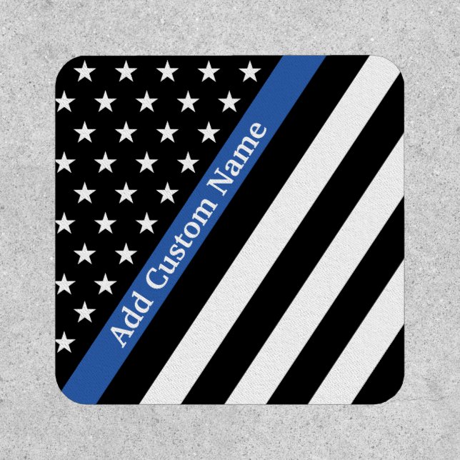 Thin Blue Line Monogram Flag Patch (Front)
