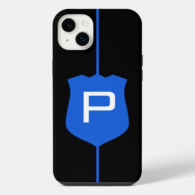 Thin Blue Line Monogram Iphone Case (Back)
