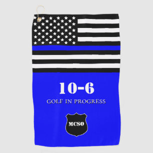 [Thin Blue Line} Monogram Police Officer 10-6 Golf Towel