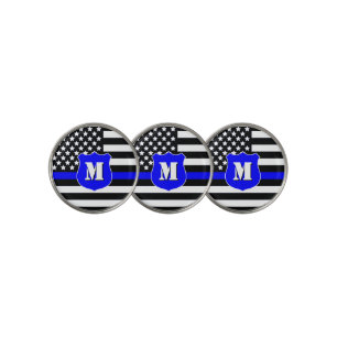 [Thin Blue Line] Monogram Police Shield Golf Ball Marker