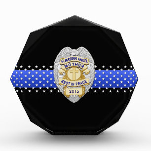 Thin Blue Line - Mother Guardian Angel Memorial Acrylic Award