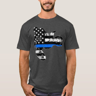 Thin blue line motocross dirtbike racing cop T-Shirt