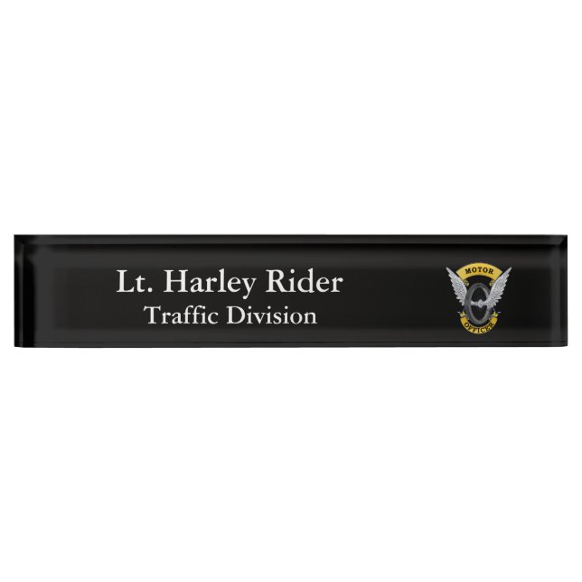 Thin Blue Line - Motor Officer Desk Name Plate (Front)