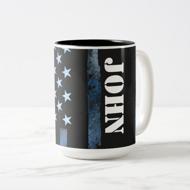 Thin Blue Line NAME Mug (Front Right)
