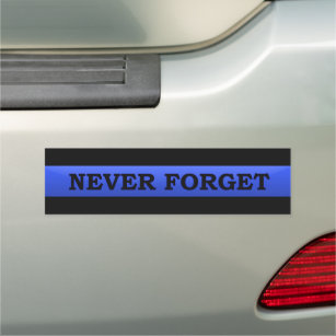 Thin Blue Line Never Forget Car Magnet
