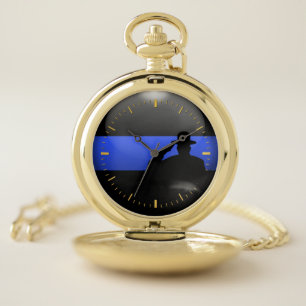 Thin Blue Line Never Forget Pocket Watch