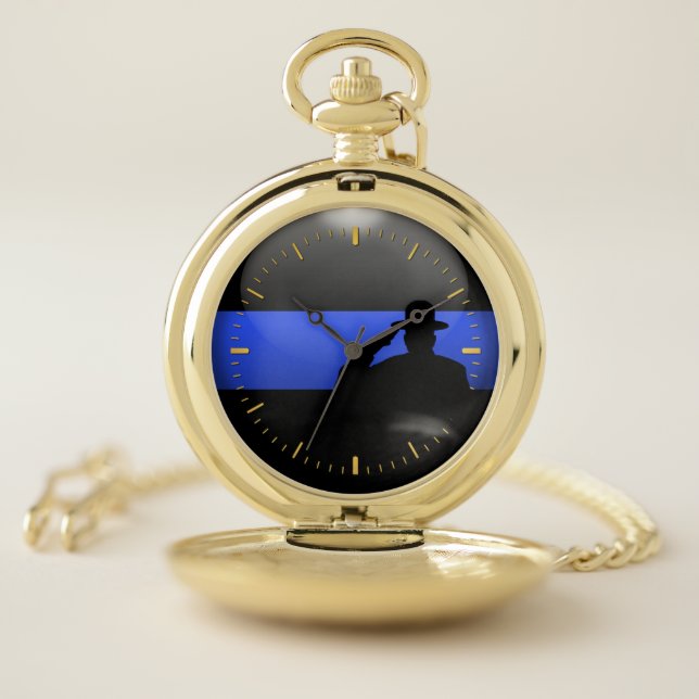 Thin Blue Line Never Forget Pocket Watch (Inside)