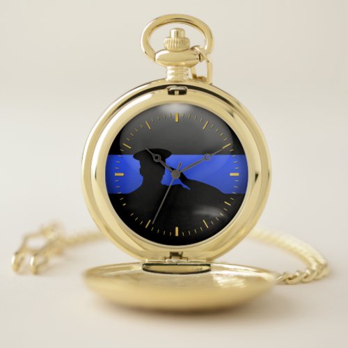 Thin Blue Line Never Forget Pocket Watch