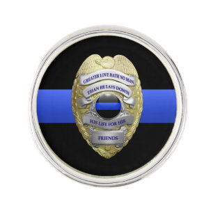 Thin Blue Line - No Greater Love Badge Pin