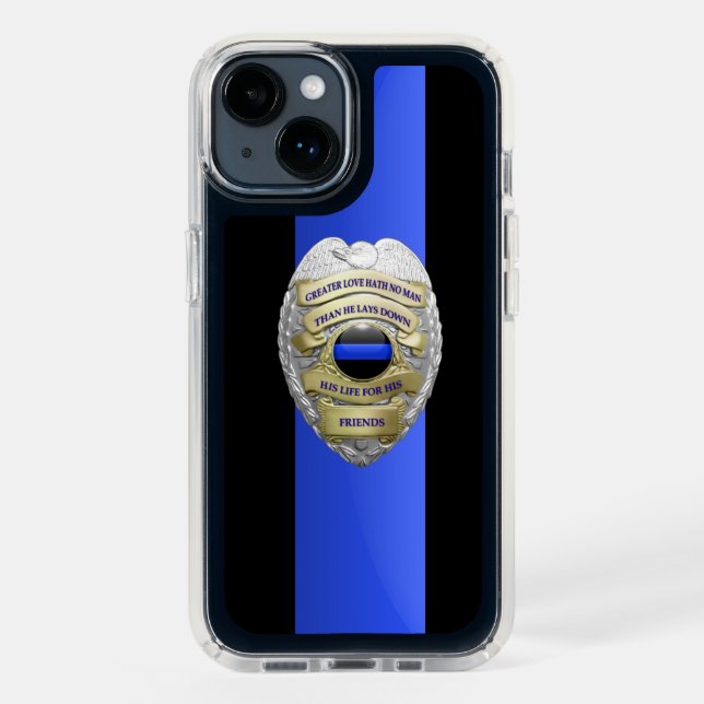 Thin Blue Line- No Greater Love Badge Speck iPhone Case (Midnight)