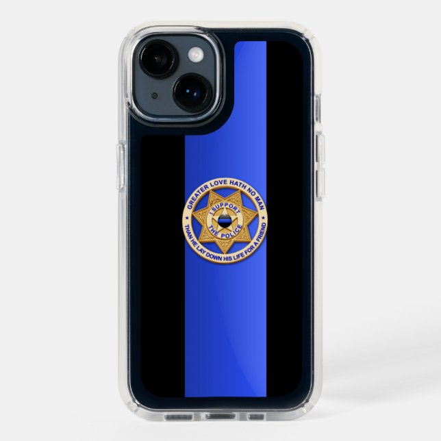 Thin Blue Line- No Greater Love Badge Speck iPhone Case (Midnight)