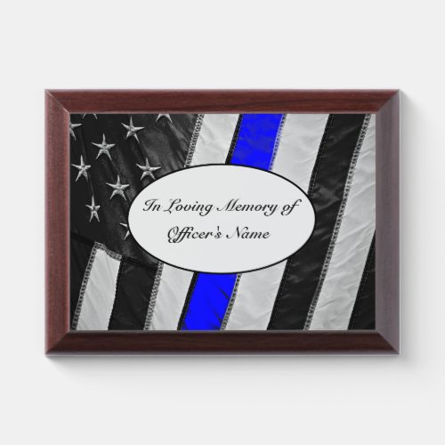 Thin Blue Line of Duty Fallen Officer Memorial Award Plaque