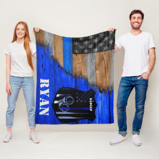 Thin Blue Line Officer Fleece Blanket