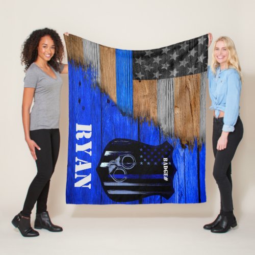 Thin Blue Line Officer Fleece Blanket