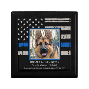 Thin Blue Line - Officer K9 EOW - Police Dog Photo Gift Box