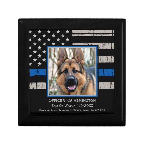 Thin Blue Line _ Officer K9 EOW _ Police Dog Photo Gift Box