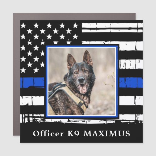 Thin Blue Line Officer K9 Police Dog Car Magnet