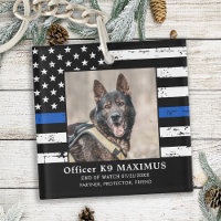 Thin Blue Line Officer K9 Police Dog Memorial