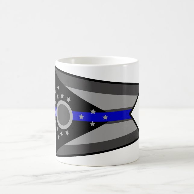 THIN BLUE LINE OHIO STATE FLAG COFFEE MUG (Center)