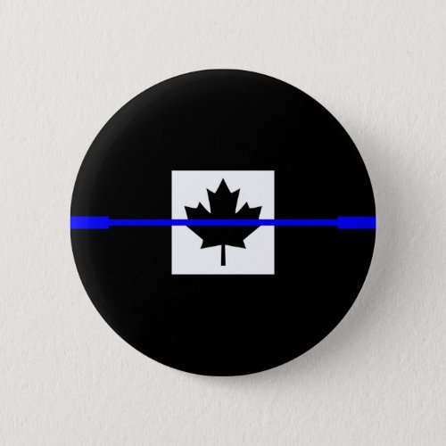 Thin Blue Line on Canadian Flag Decor Button