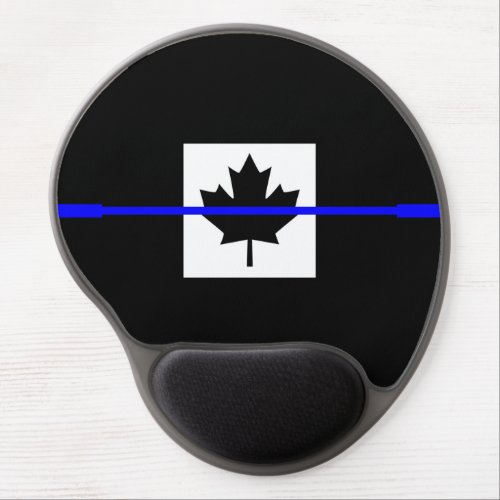 Thin Blue Line on Canadian Flag Decor Gel Mouse Pad