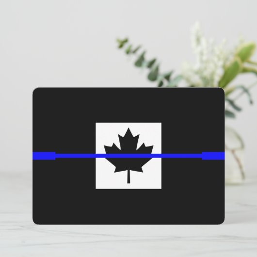 Thin Blue Line on Canadian Flag Design (Standing Front)